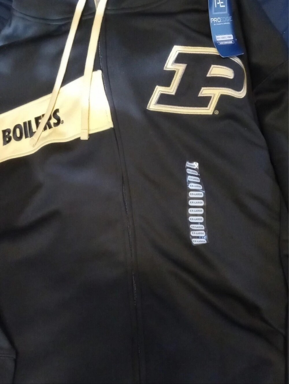 Purdue Boilers Black & Gold Full‑Zip Hoodie Jacket Size Xxl New With Tags